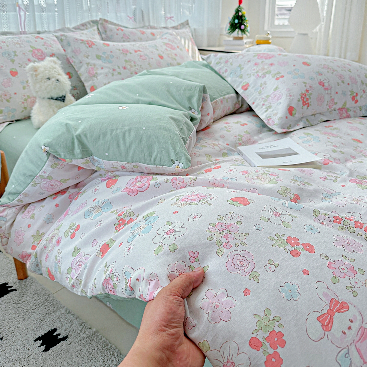 91家纺网 家纺一手货源 找家纺 （总）恩泽家纺 2025新款全棉纯棉12868喷气印花系列四件套-第二批