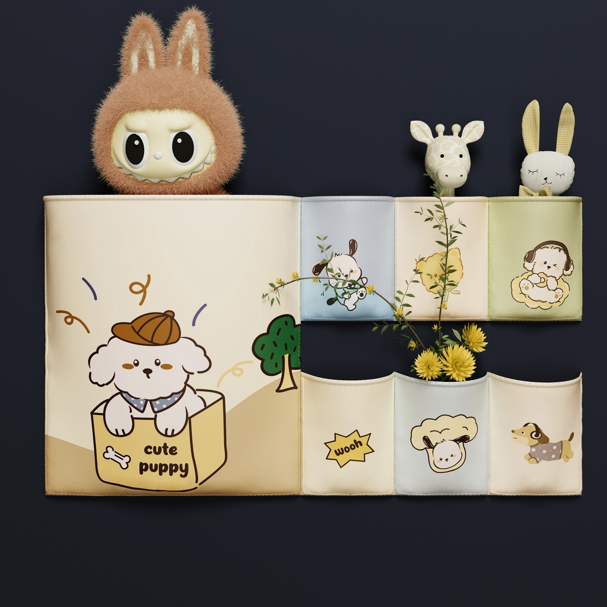 91家纺网 家纺一手货源 找家纺 伊而梦蚊帐2025新款升级非涂层静电植绒环保加厚加密透气五面强遮光100%物理遮光大空间0.9/1.2m学生蚊帐 快乐小熊-深蓝