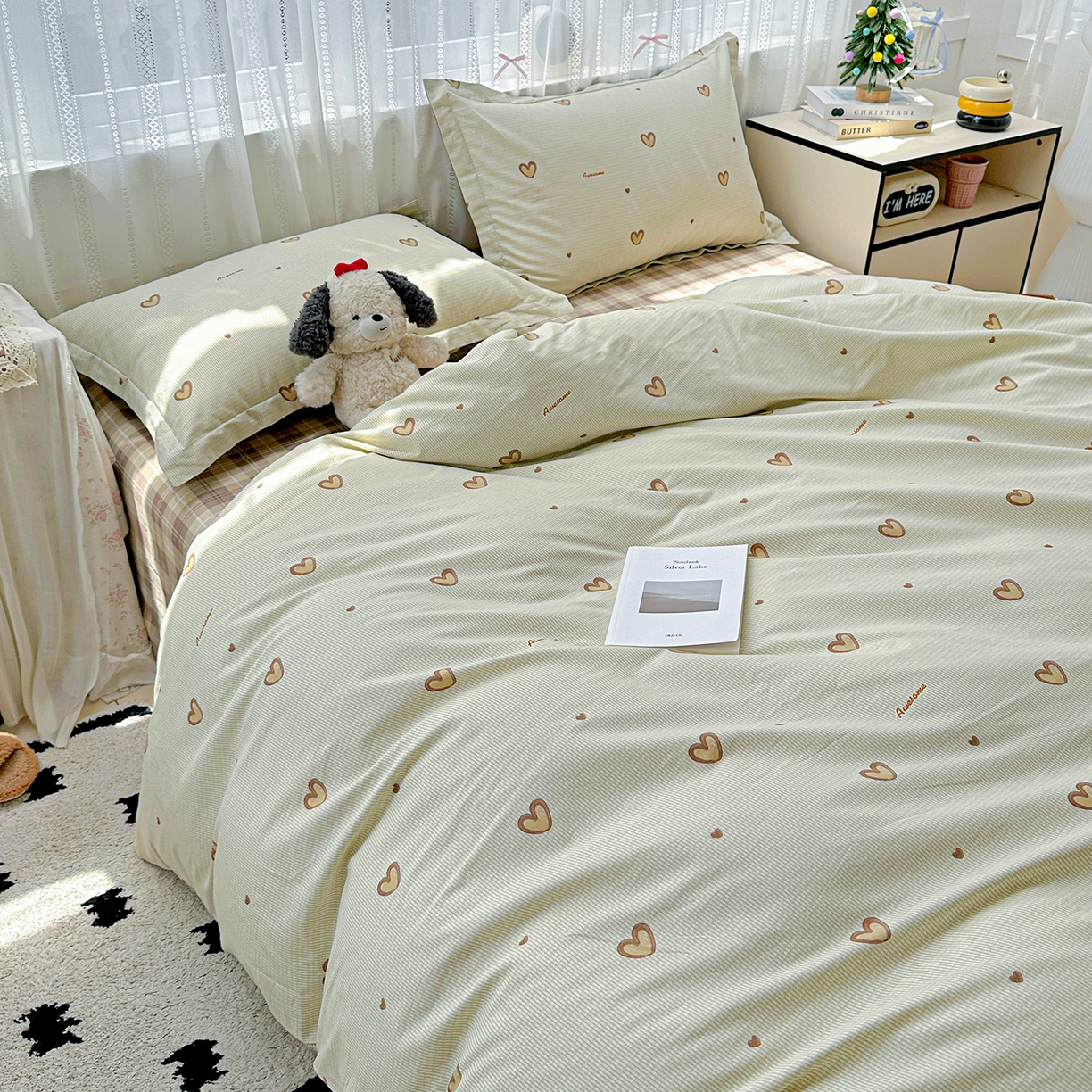 91家纺网 家纺一手货源 找家纺 恩泽家纺 2025新款全棉纯棉12868喷气印花系列四件套-第二批 初恋心