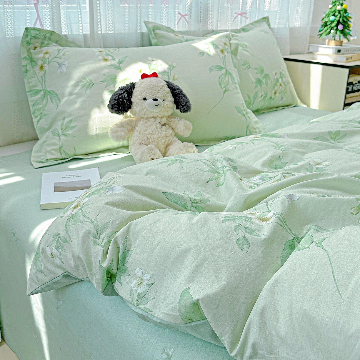 91家纺网 家纺一手货源 找家纺 恩泽家纺 2025新款全棉纯棉12868喷气印花系列四件套-第二批 东方树叶