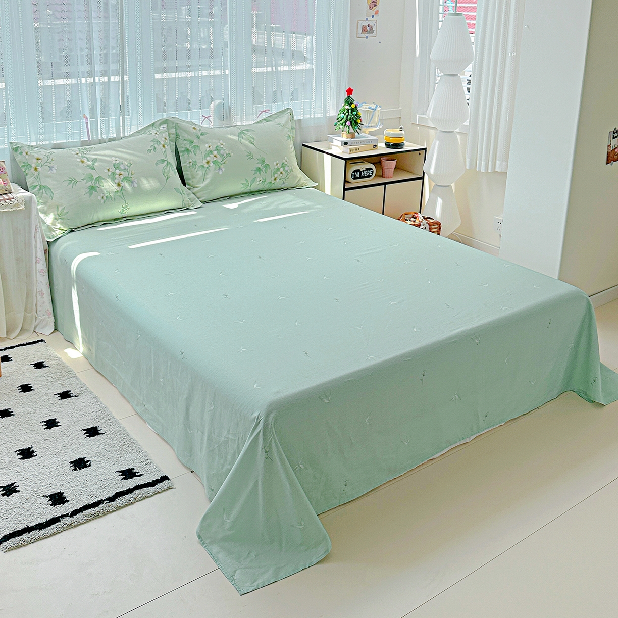 91家纺网 家纺一手货源 找家纺 恩泽家纺 2025新款全棉纯棉12868喷气印花系列四件套-第二批 东方树叶