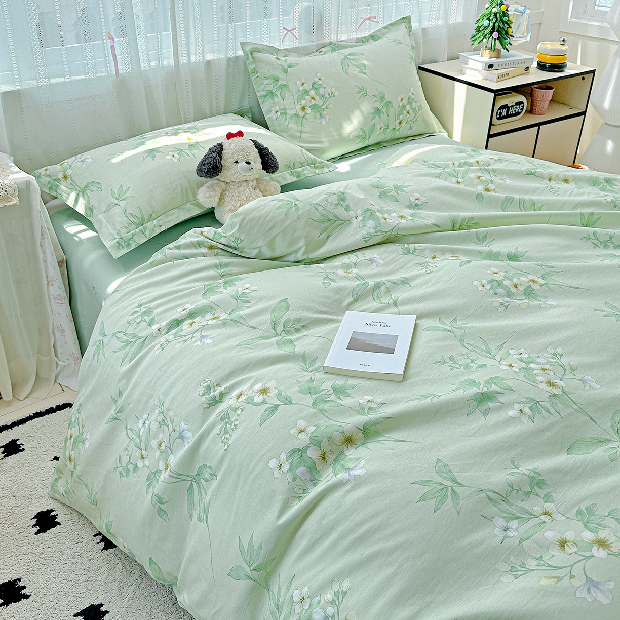 91家纺网 家纺一手货源 找家纺 恩泽家纺 2025新款全棉纯棉12868喷气印花系列四件套-第二批 东方树叶