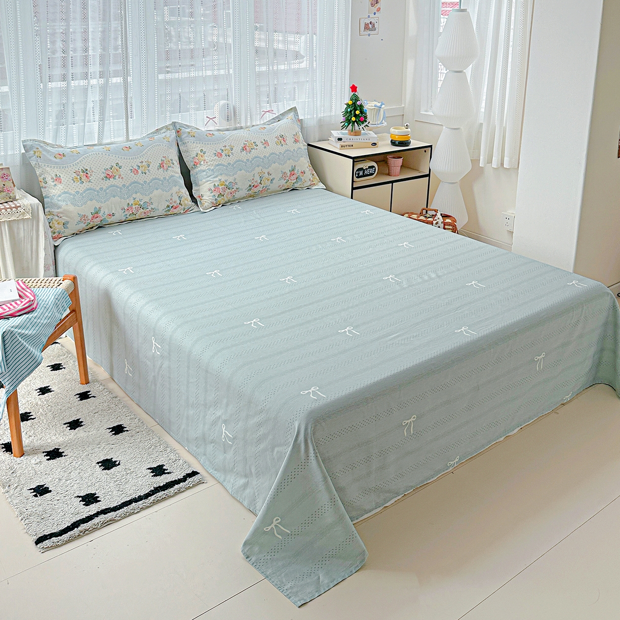 91家纺网 家纺一手货源 找家纺 恩泽家纺 2025新款全棉纯棉12868喷气印花系列四件套-第二批 法式小香