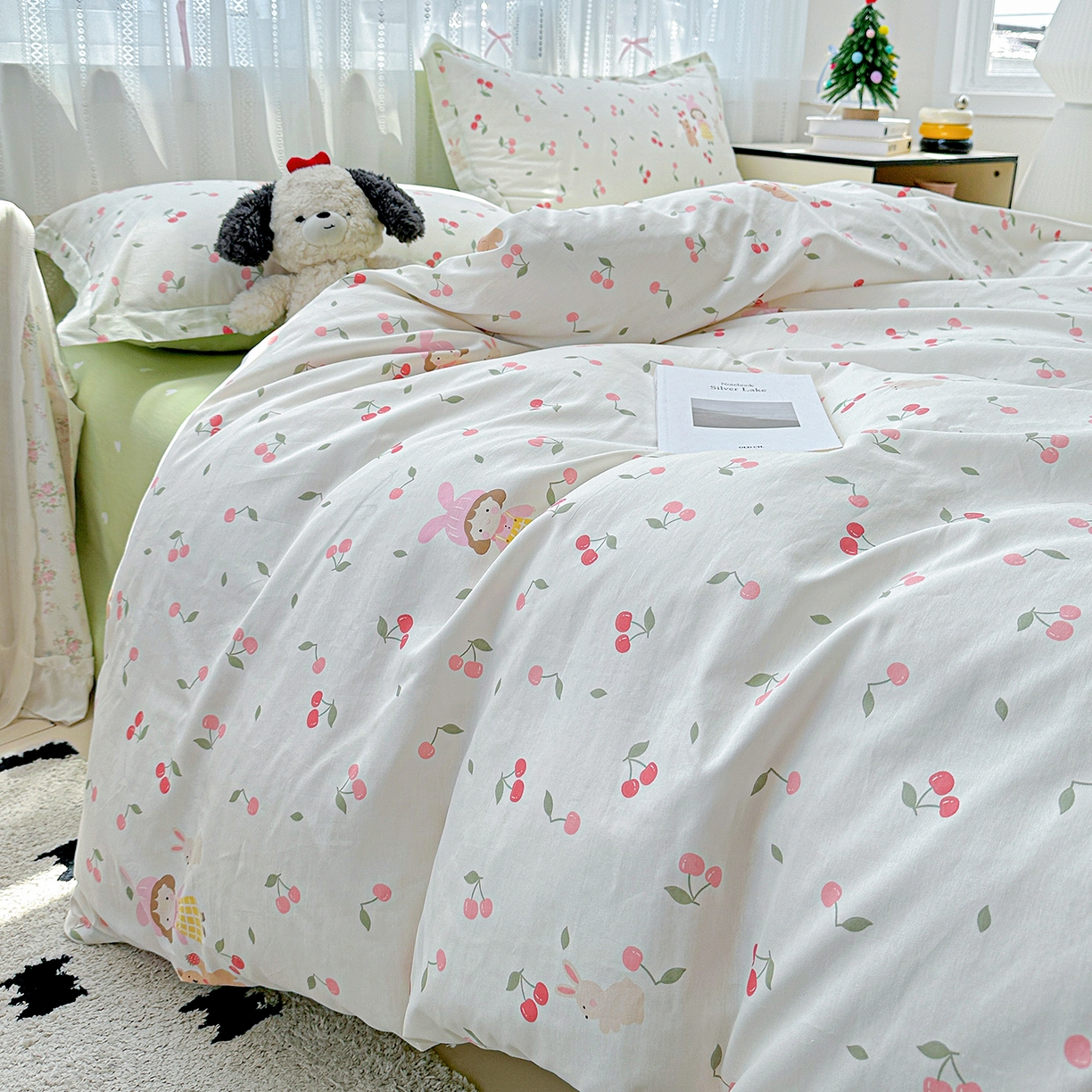 91家纺网 家纺一手货源 找家纺 恩泽家纺 2025新款全棉纯棉12868喷气印花系列四件套-第二批 花季少女