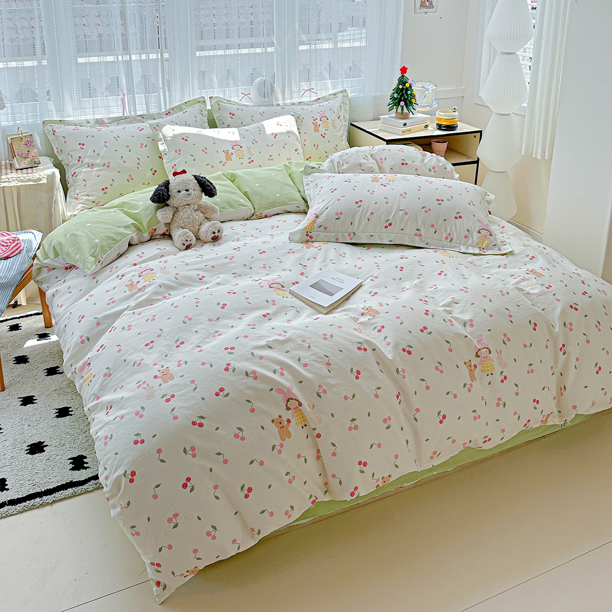 91家纺网 家纺一手货源 找家纺 恩泽家纺 2025新款全棉纯棉12868喷气印花系列四件套-第二批 花季少女