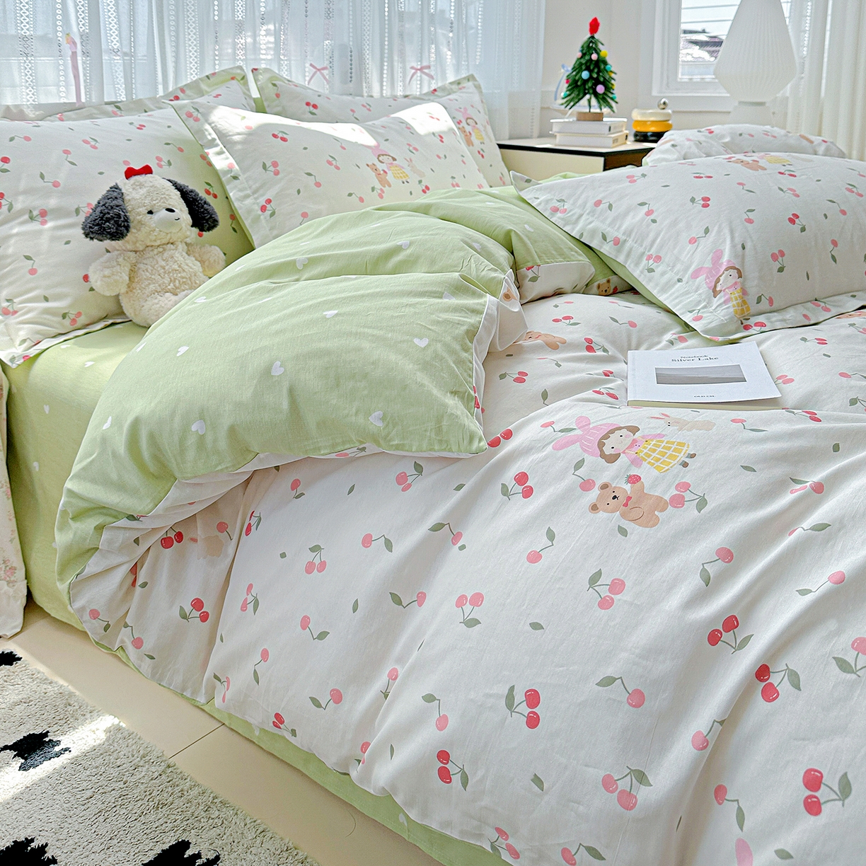 91家纺网 家纺一手货源 找家纺 恩泽家纺 2025新款全棉纯棉12868喷气印花系列四件套-第二批 花季少女