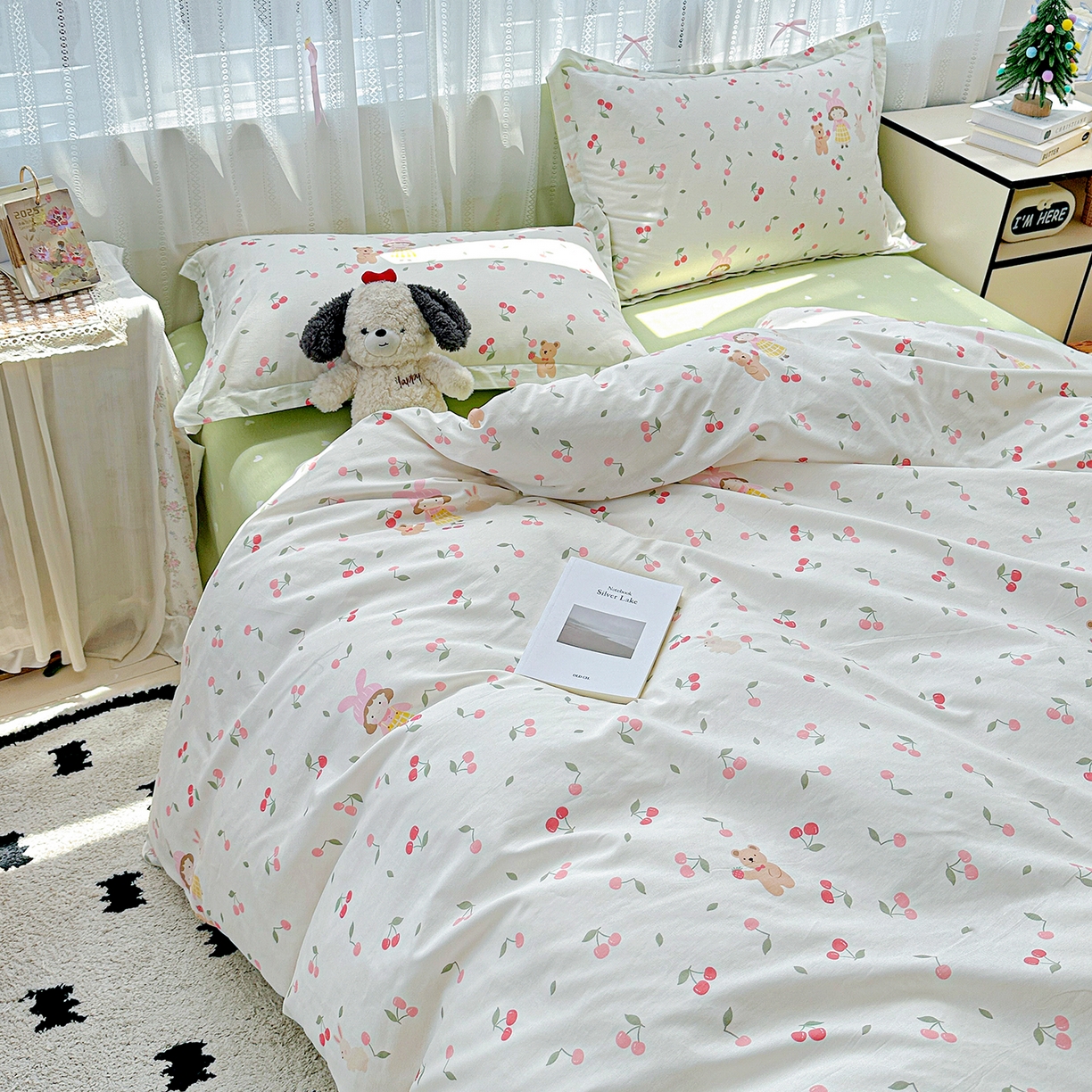 91家纺网 家纺一手货源 找家纺 恩泽家纺 2025新款全棉纯棉12868喷气印花系列四件套-第二批 花季少女