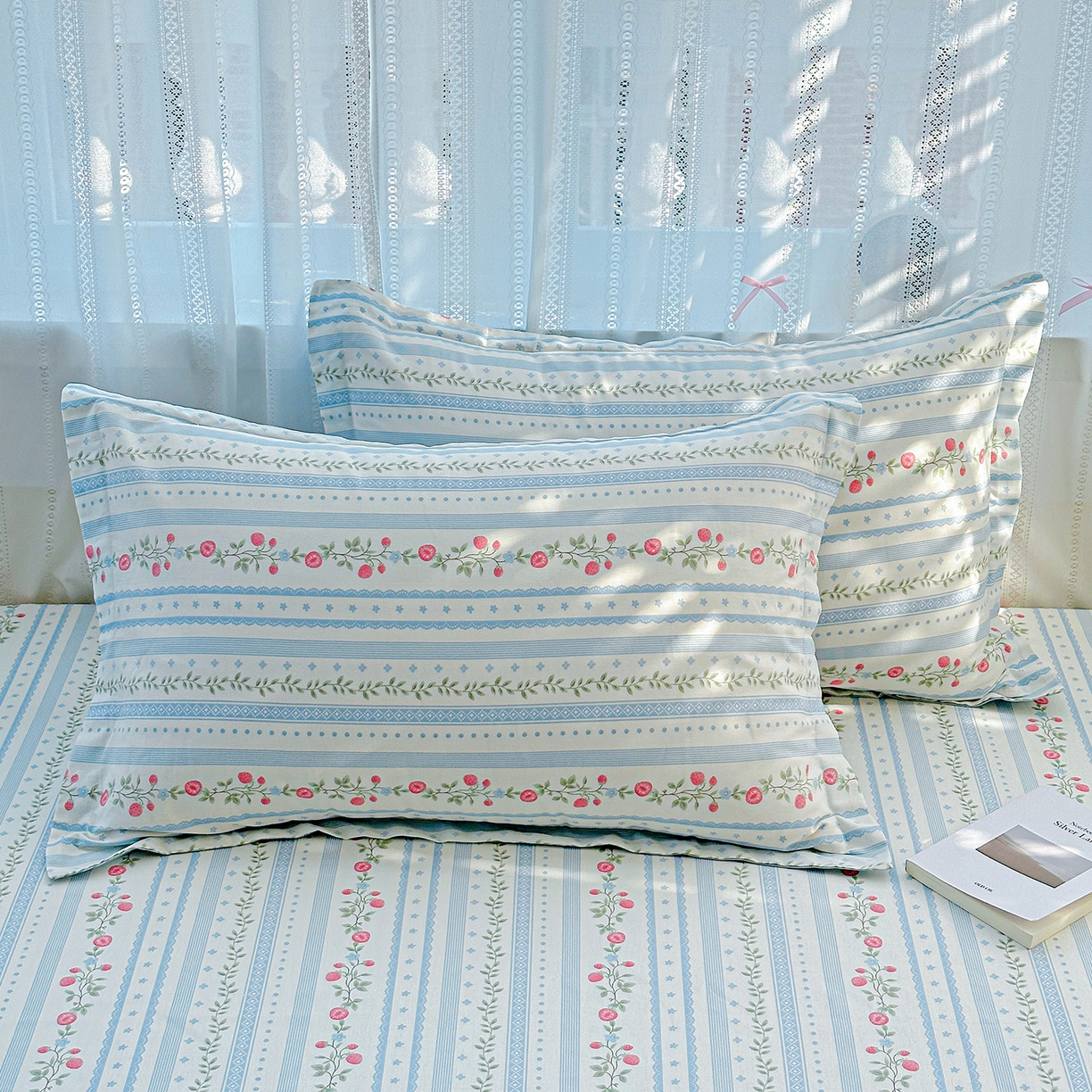 91家纺网 家纺一手货源 找家纺 恩泽家纺 2025新款全棉纯棉12868喷气印花系列四件套-第二批 花梦间