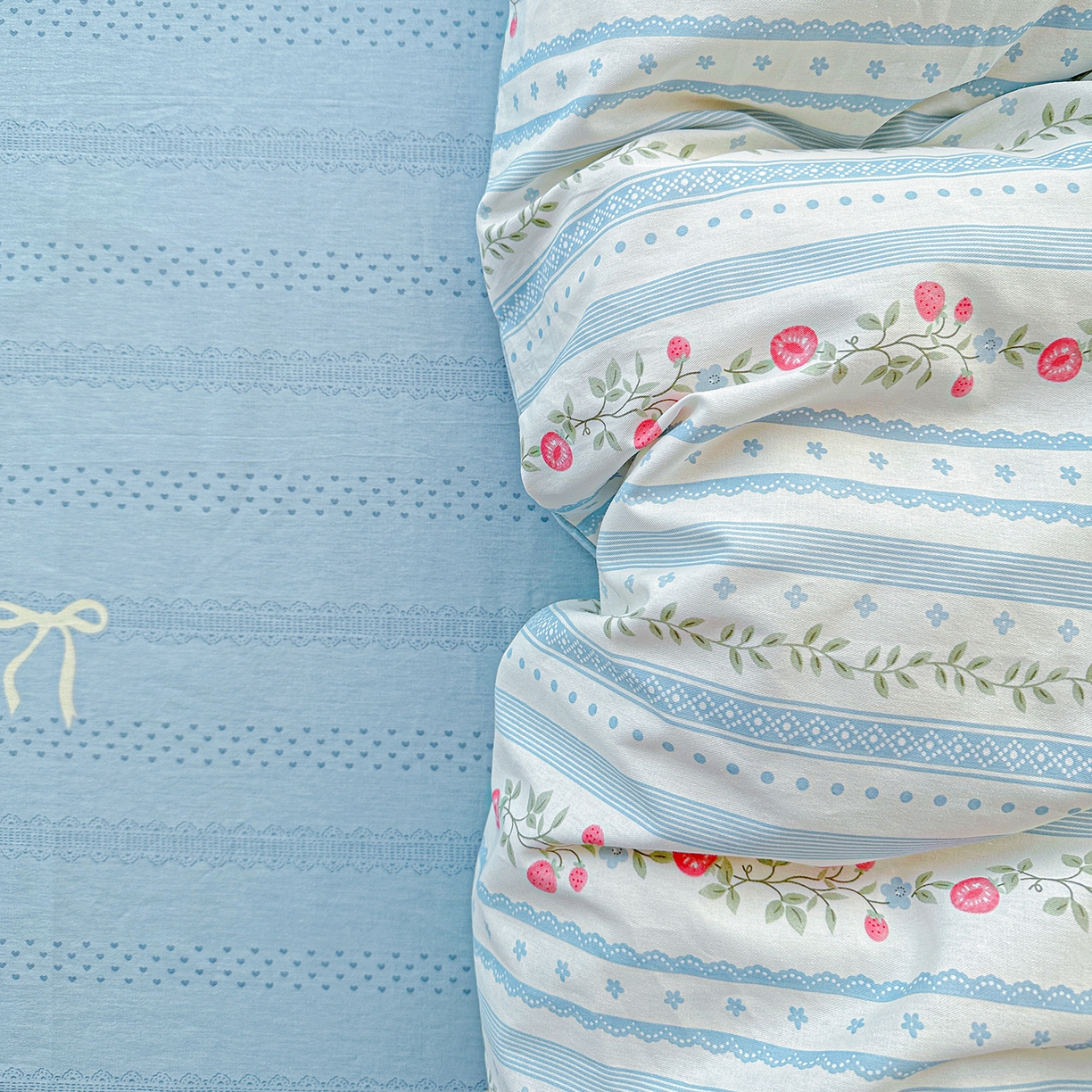 91家纺网 家纺一手货源 找家纺 恩泽家纺 2025新款全棉纯棉12868喷气印花系列四件套-第二批 花梦间