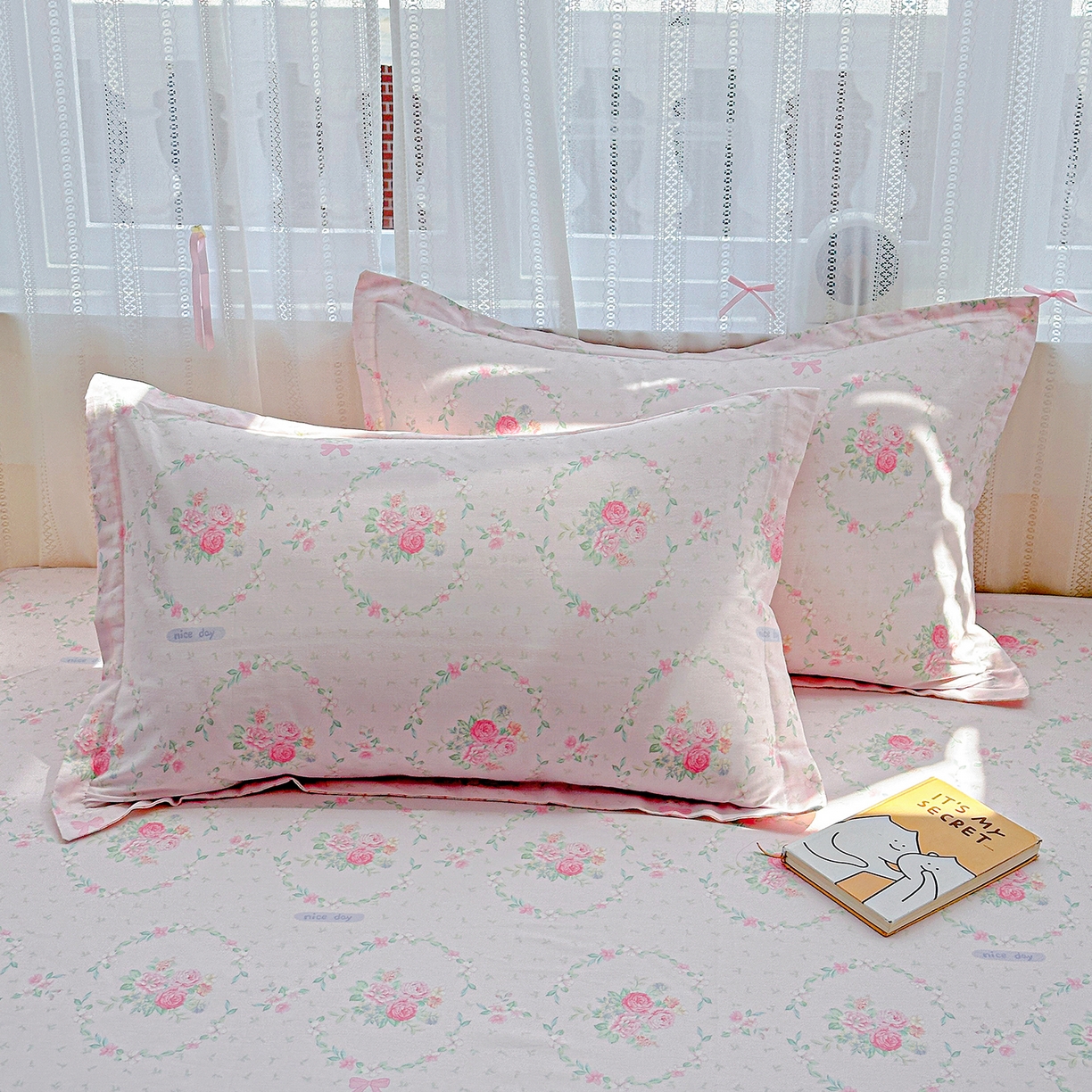 91家纺网 家纺一手货源 找家纺 恩泽家纺 2025新款全棉纯棉12868喷气印花系列四件套-第二批 花香丽影