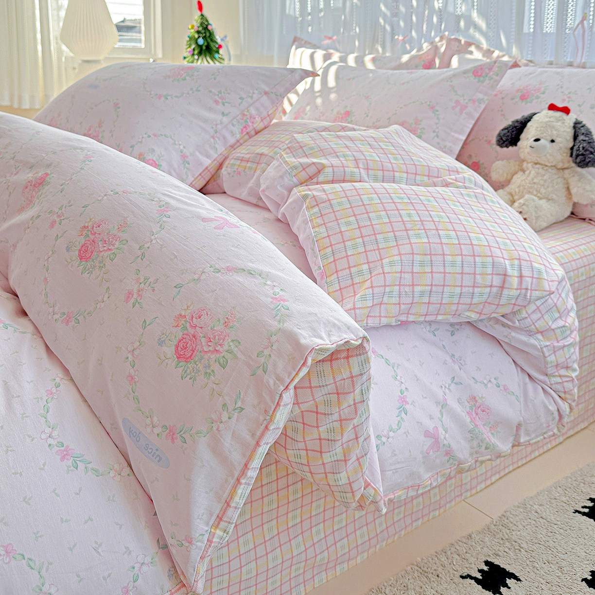 91家纺网 家纺一手货源 找家纺 恩泽家纺 2025新款全棉纯棉12868喷气印花系列四件套-第二批 花香丽影