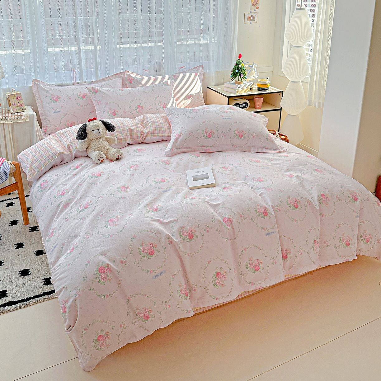 91家纺网 家纺一手货源 找家纺 恩泽家纺 2025新款全棉纯棉12868喷气印花系列四件套-第二批 花香丽影