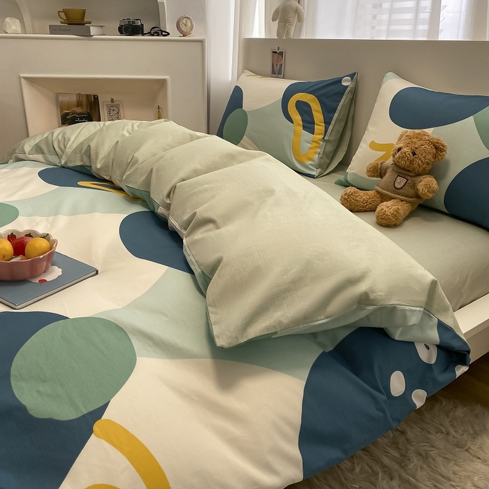 91家纺网 家纺一手货源 找家纺 （总）吉象家纺 2025新款全棉纯棉印花北欧简约系列四件套