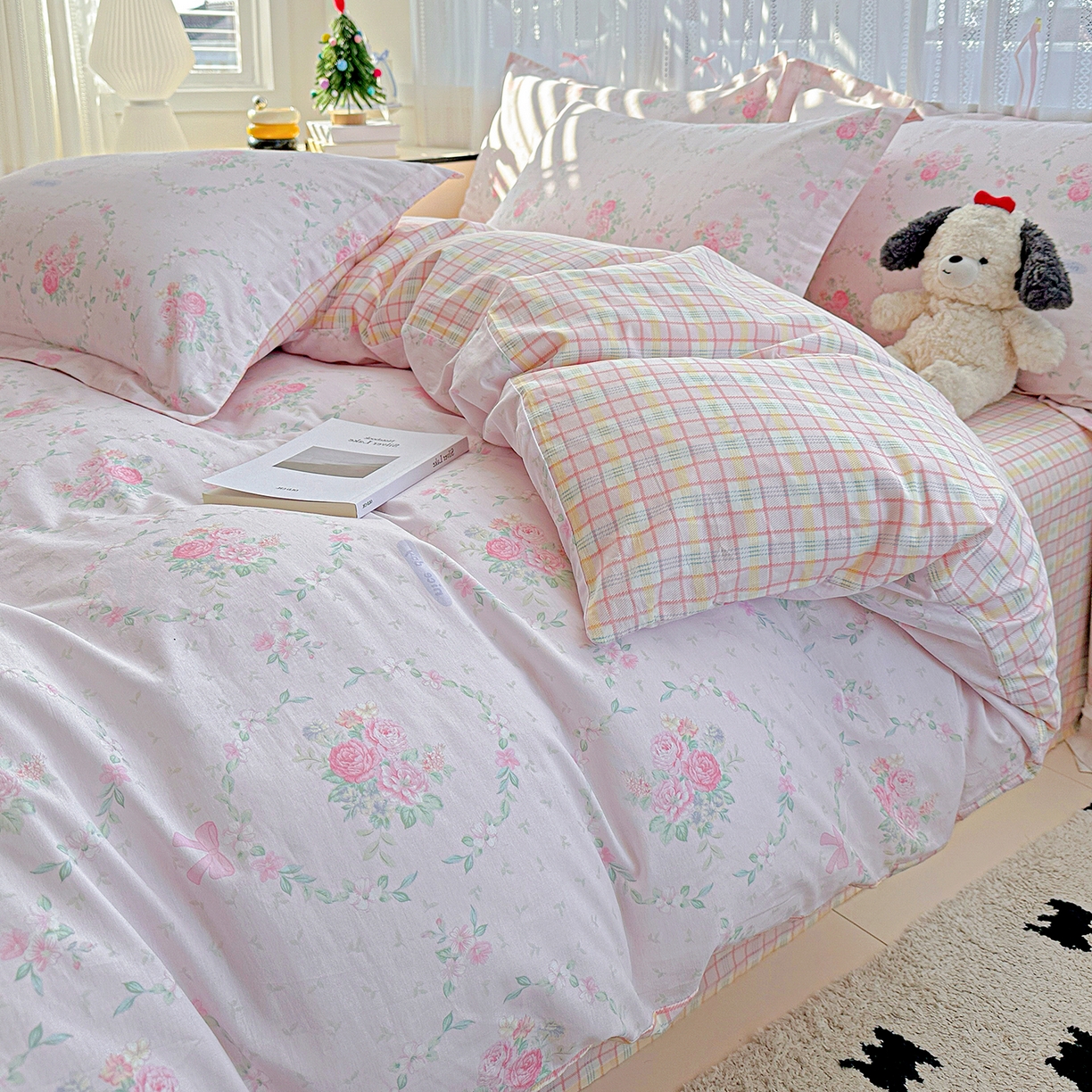 91家纺网 家纺一手货源 找家纺 恩泽家纺 2025新款全棉纯棉12868喷气印花系列四件套-第二批 花香丽影