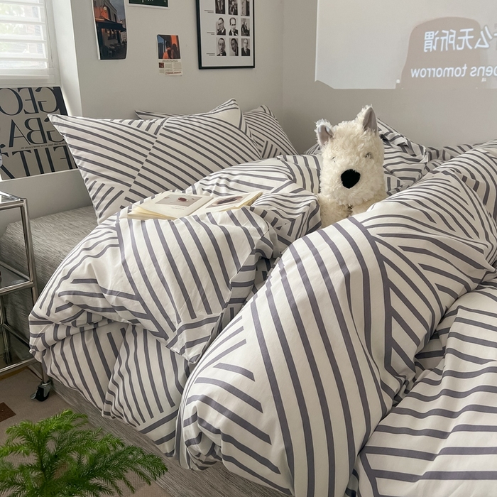 91家纺网 家纺一手货源 找家纺 （总）吉象家纺 2025新款全棉纯棉印花北欧简约系列四件套