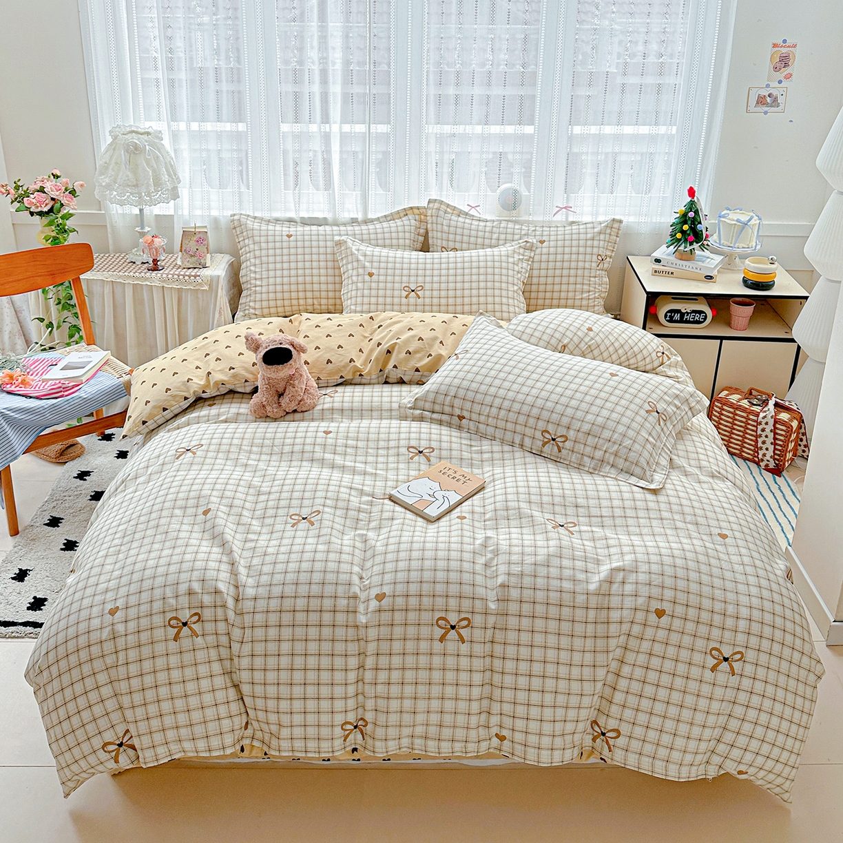 恩泽家纺 2025新款全棉纯棉12868喷气印花系列四件套-第二批 极简主义