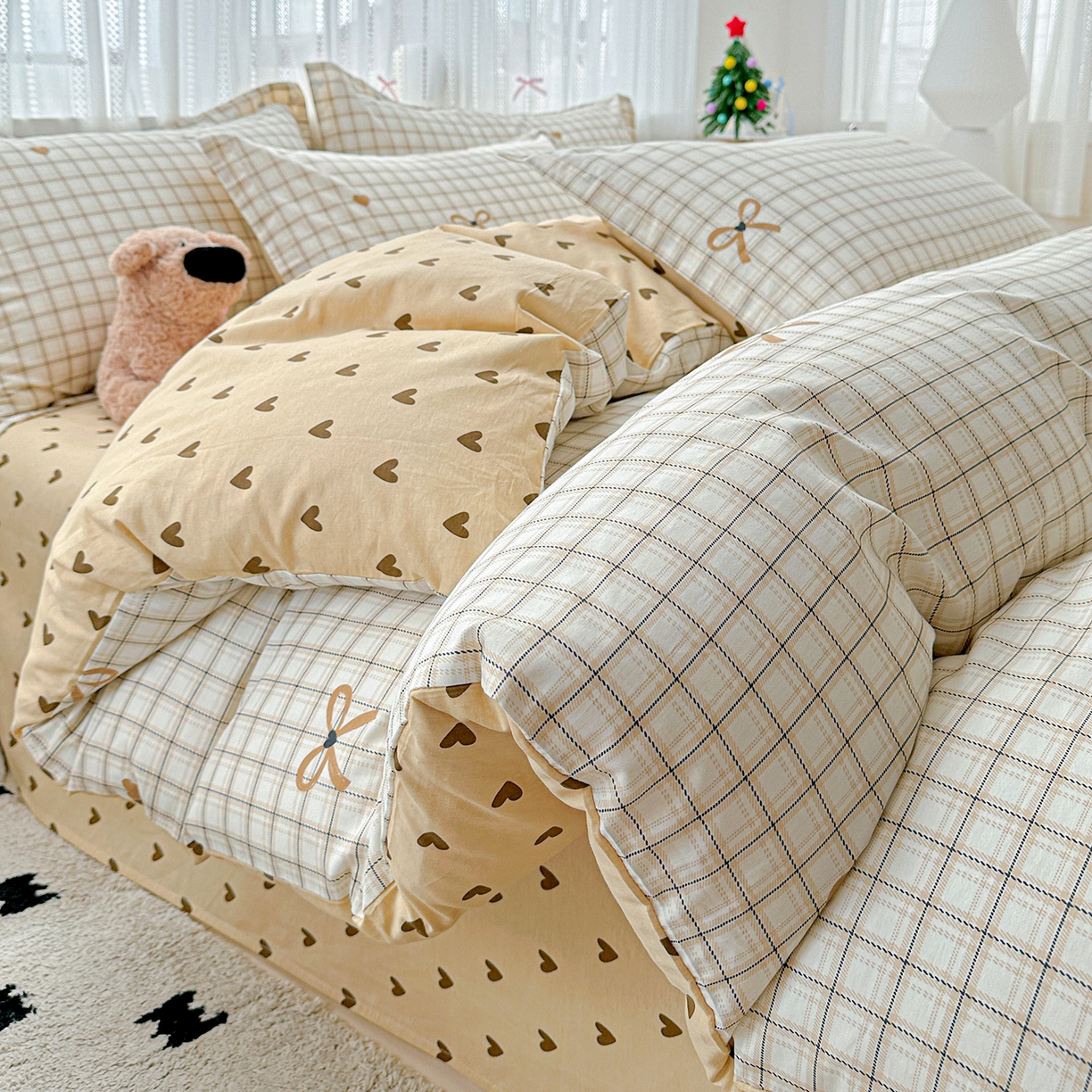 91家纺网 家纺一手货源 找家纺 恩泽家纺 2025新款全棉纯棉12868喷气印花系列四件套-第二批 极简主义