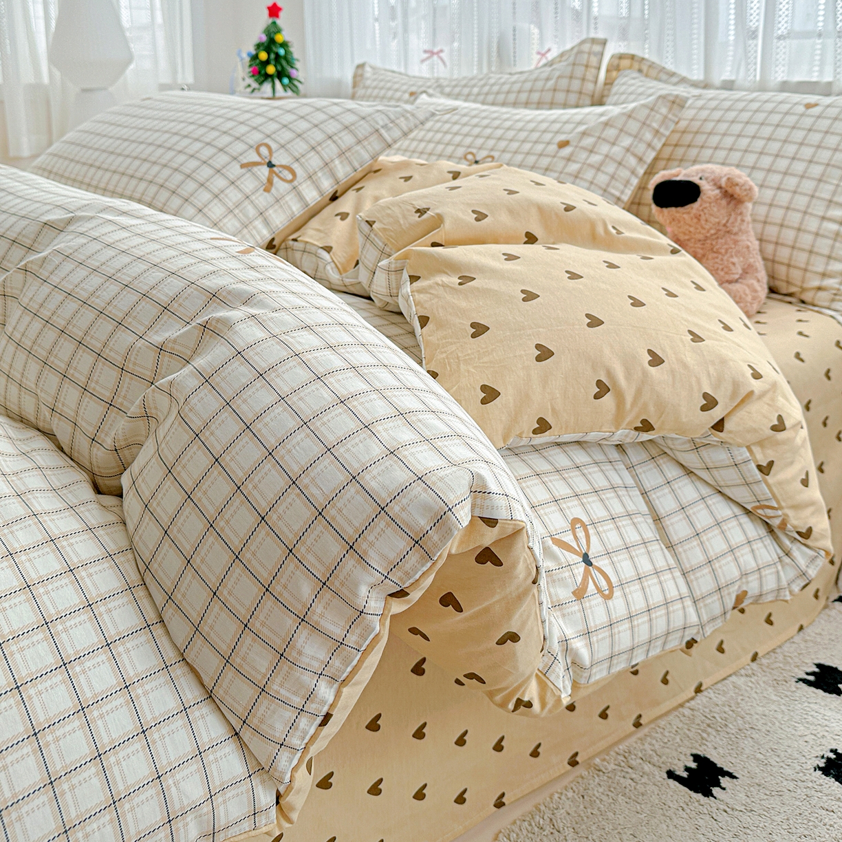 91家纺网 家纺一手货源 找家纺 恩泽家纺 2025新款全棉纯棉12868喷气印花系列四件套-第二批 极简主义