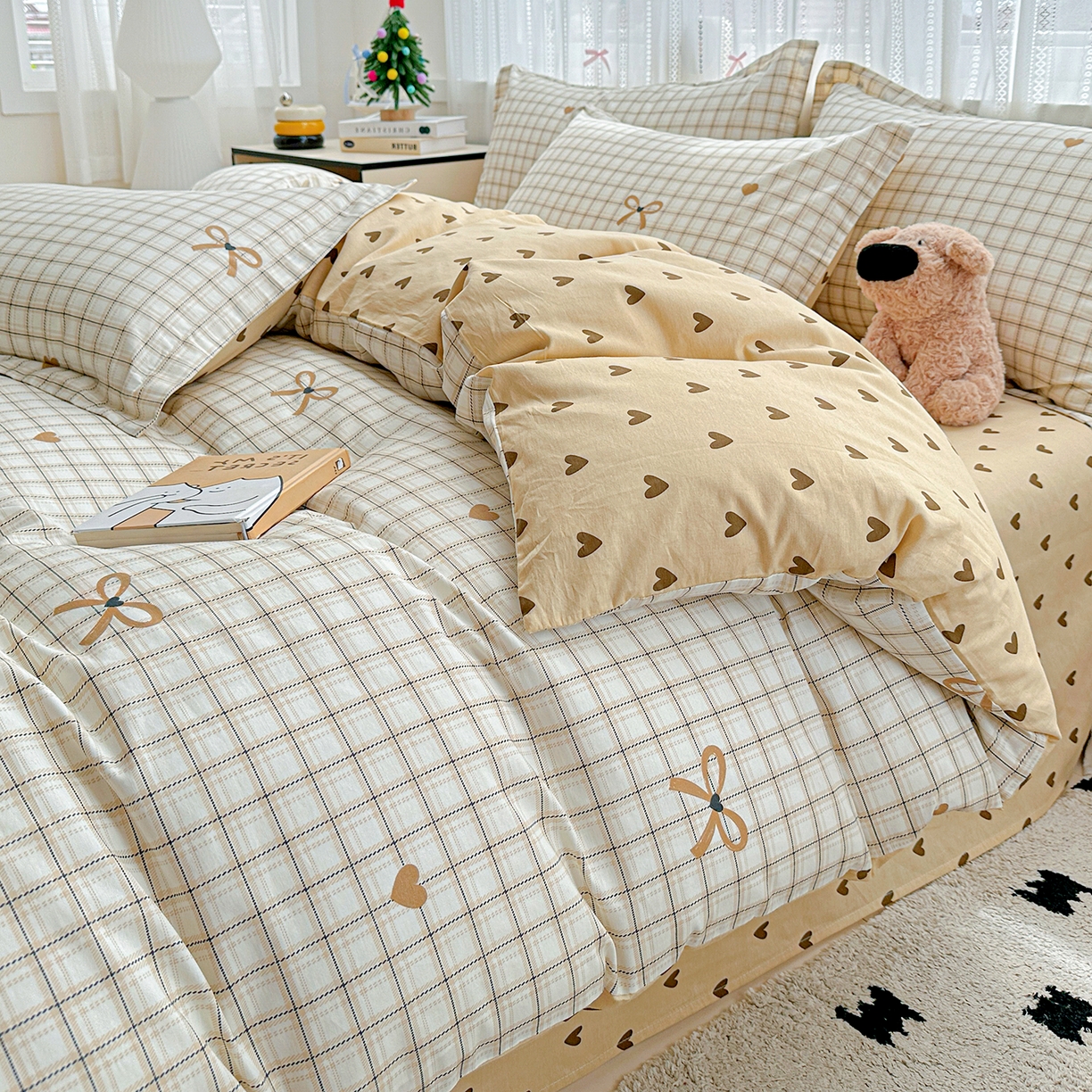 91家纺网 家纺一手货源 找家纺 恩泽家纺 2025新款全棉纯棉12868喷气印花系列四件套-第二批 极简主义