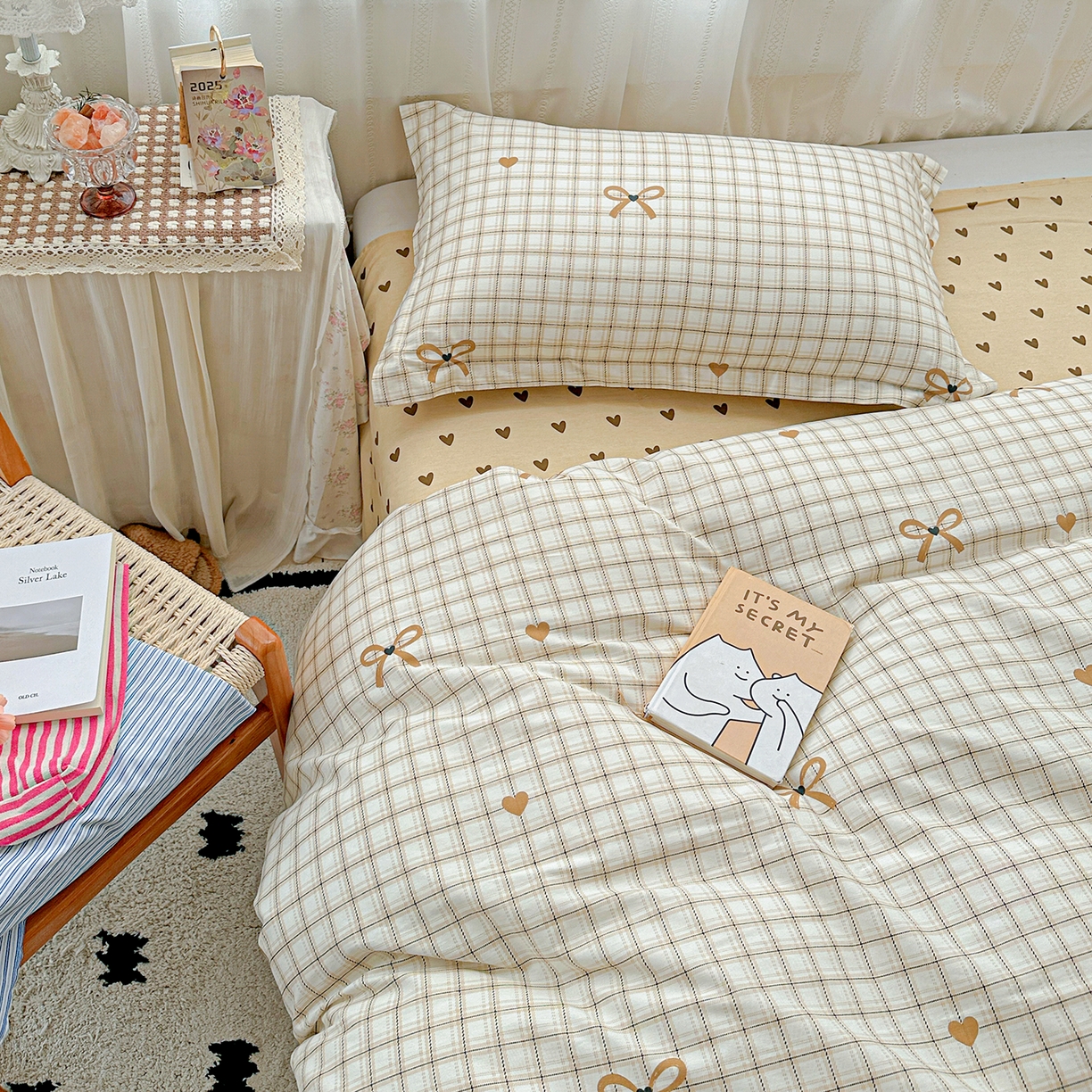 91家纺网 家纺一手货源 找家纺 恩泽家纺 2025新款全棉纯棉12868喷气印花系列四件套-第二批 极简主义