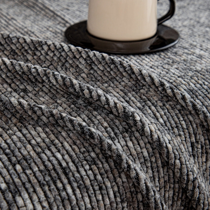 91家纺网 家纺一手货源 找家纺 沐沐家纺 2026新款亲肤舒适炫彩沙发巾 灰色