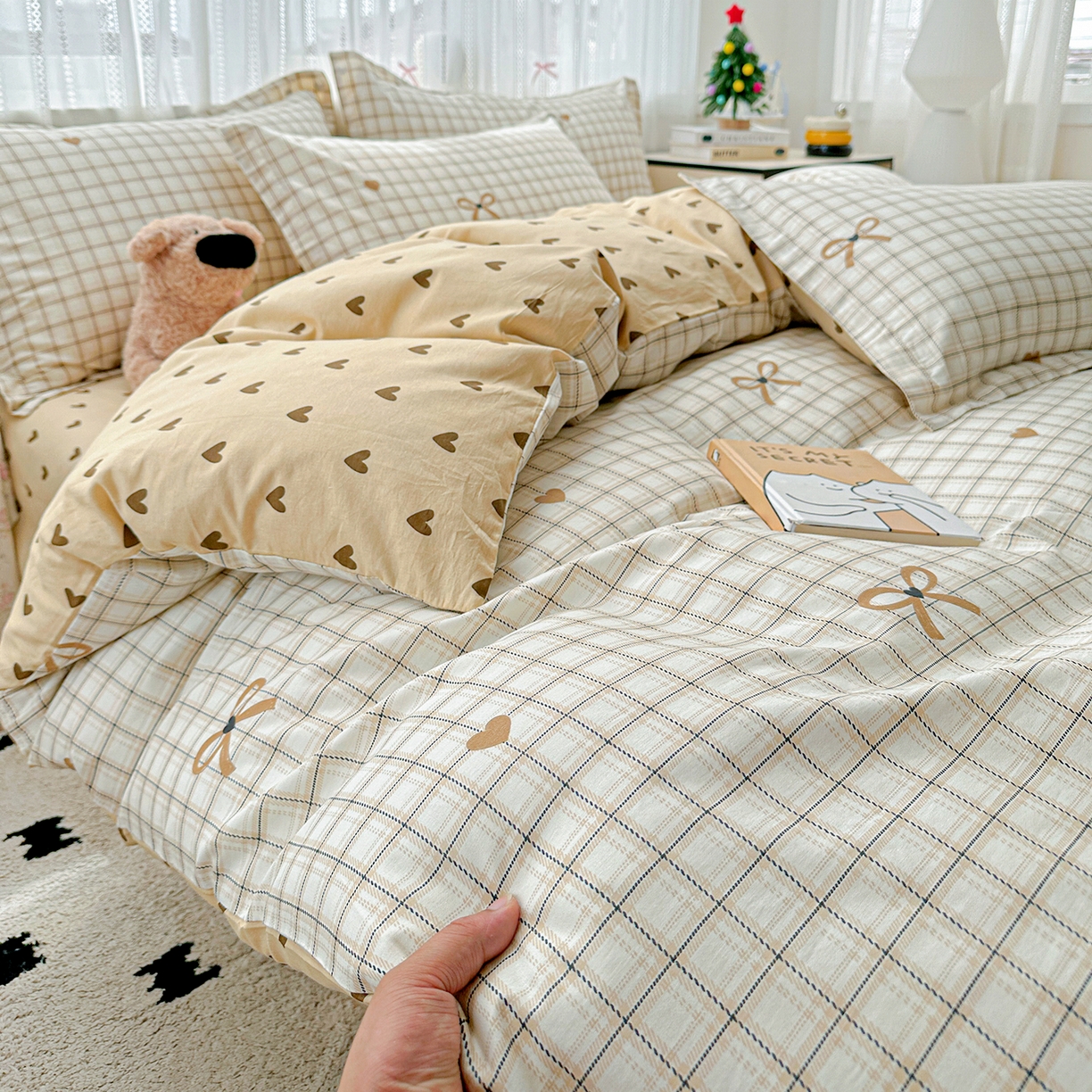 91家纺网 家纺一手货源 找家纺 恩泽家纺 2025新款全棉纯棉12868喷气印花系列四件套-第二批 极简主义