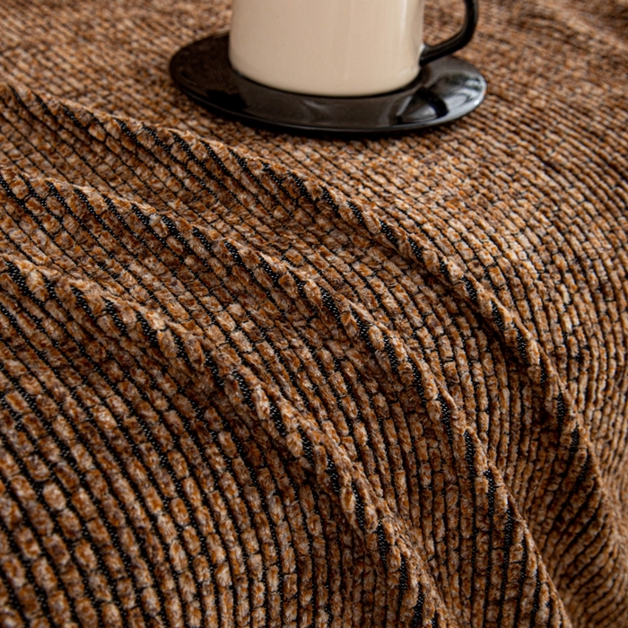 91家纺网 家纺一手货源 找家纺 沐沐家纺 2026新款亲肤舒适炫彩沙发巾 咖色