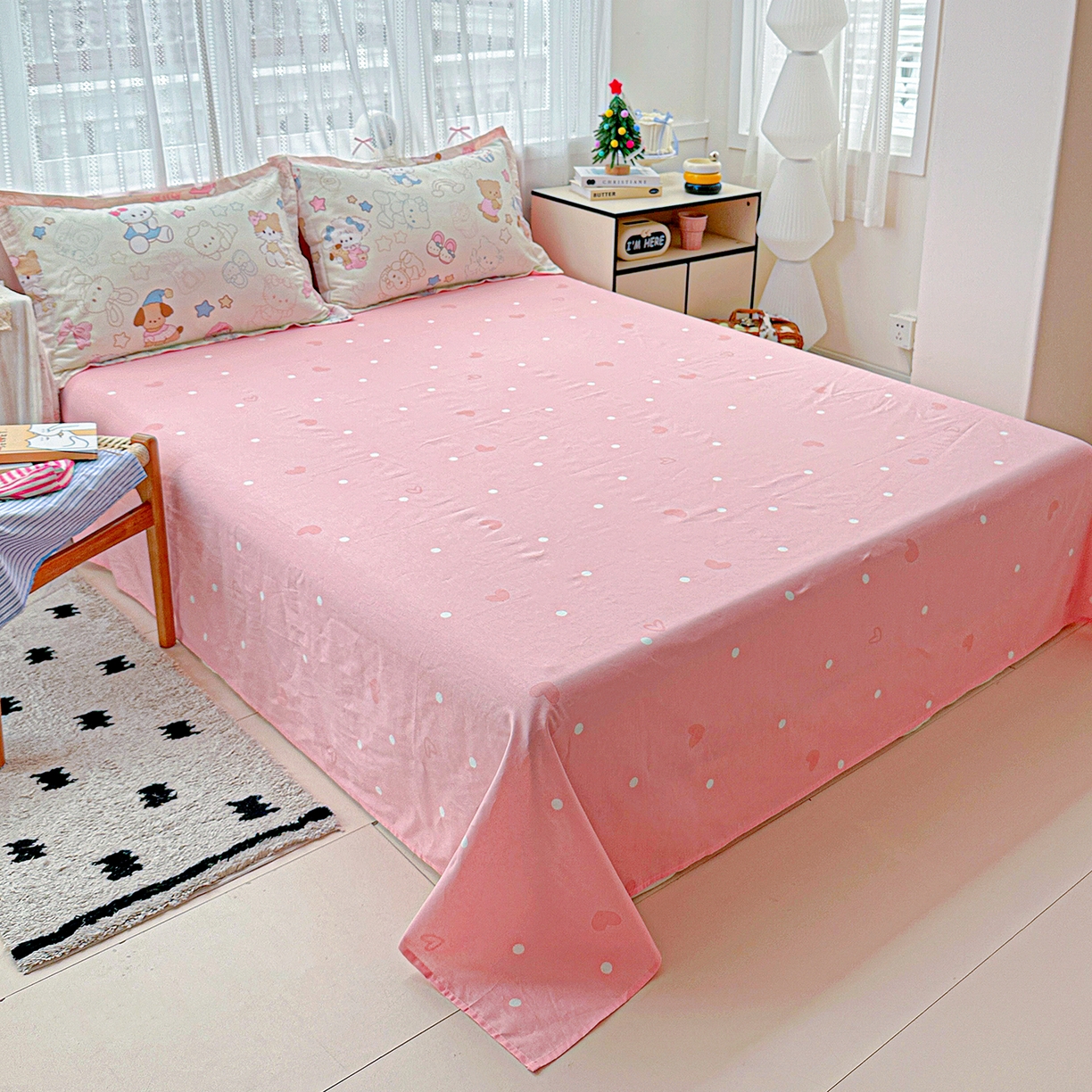 91家纺网 家纺一手货源 找家纺 恩泽家纺 2025新款全棉纯棉12868喷气印花系列四件套-第二批 凯蒂宝贝