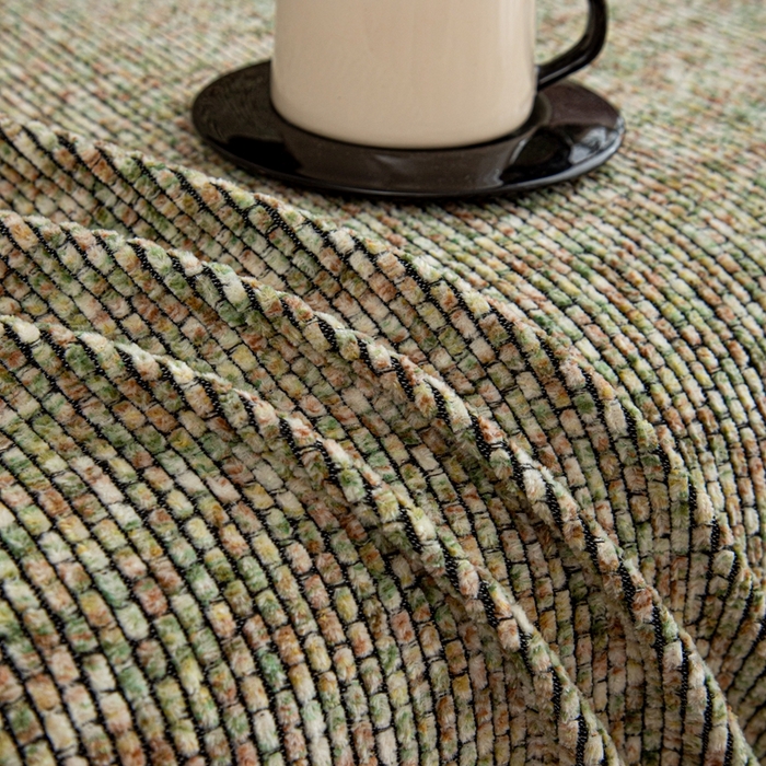 91家纺网 家纺一手货源 找家纺 沐沐家纺 2026新款亲肤舒适炫彩沙发巾 绿色