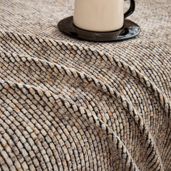 91家纺网 家纺一手货源 找家纺 沐沐家纺 2026新款亲肤舒适炫彩沙发巾 米色