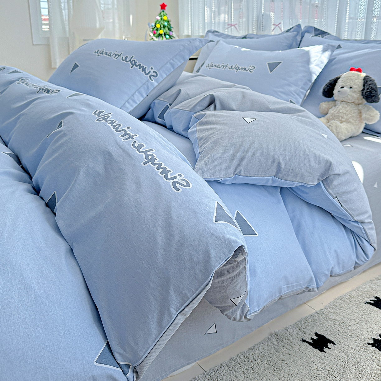 91家纺网 家纺一手货源 找家纺 恩泽家纺 2025新款全棉纯棉12868喷气印花系列四件套-第二批 拉菲特