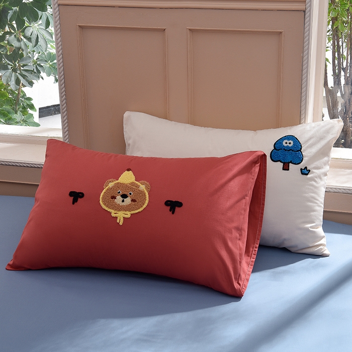 91家纺网 家纺一手货源 找家纺 炫拼家纺 2026新春款萌系A类全棉纯棉40支水洗棉毛巾绣四件套 森林熊