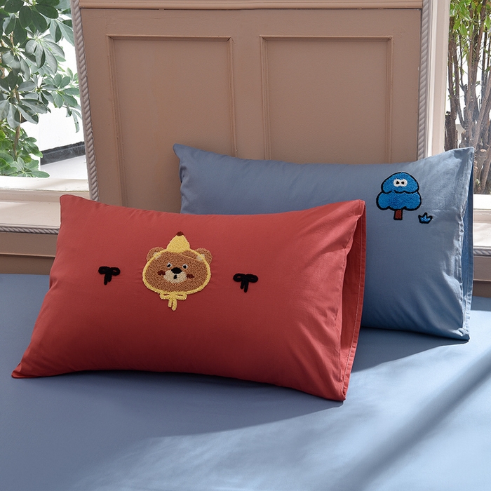 91家纺网 家纺一手货源 找家纺 炫拼家纺 2026新春款萌系A类全棉纯棉40支水洗棉毛巾绣四件套 森林熊