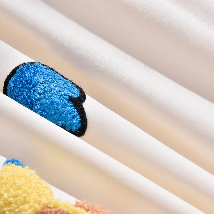 91家纺网 家纺一手货源 找家纺 炫拼家纺 2026新春款萌系A类全棉纯棉40支水洗棉毛巾绣四件套 森林熊