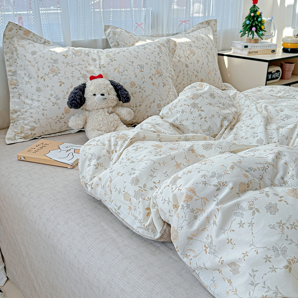 91家纺网 家纺一手货源 找家纺 恩泽家纺 2025新款全棉纯棉12868喷气印花系列四件套-第二批 赛木花