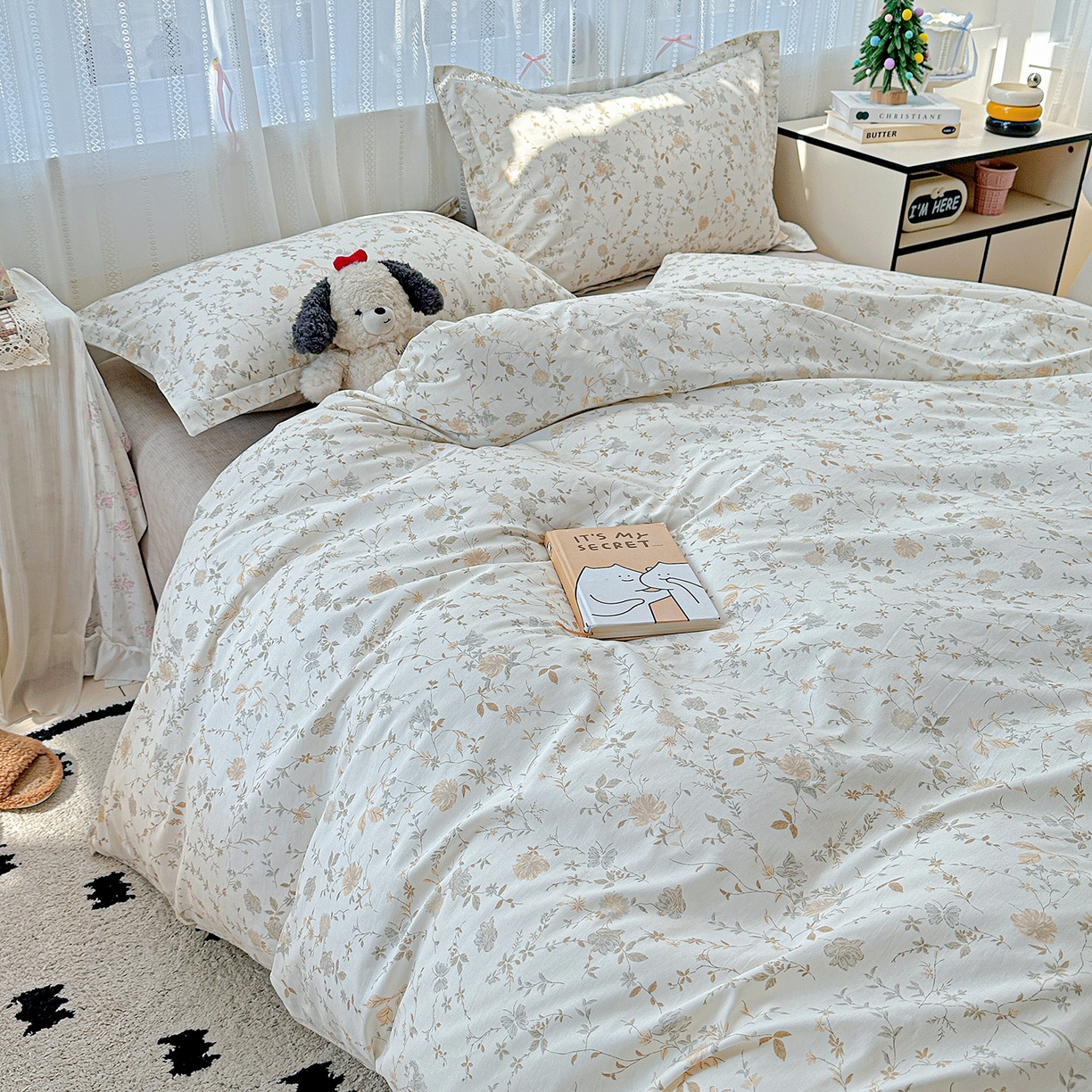 91家纺网 家纺一手货源 找家纺 恩泽家纺 2025新款全棉纯棉12868喷气印花系列四件套-第二批 赛木花