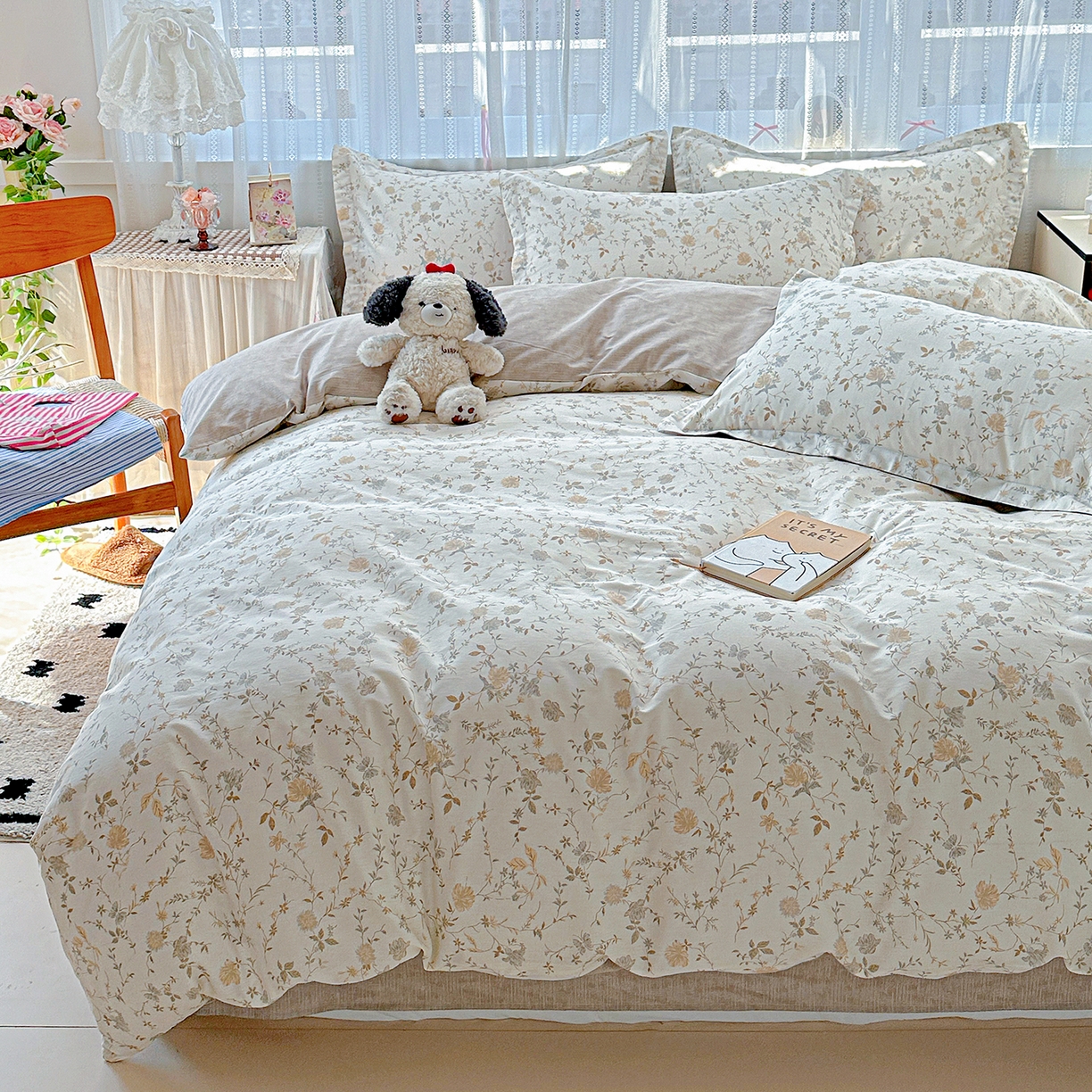 91家纺网 家纺一手货源 找家纺 恩泽家纺 2025新款全棉纯棉12868喷气印花系列四件套-第二批 赛木花