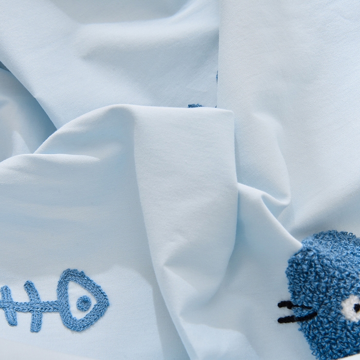 91家纺网 家纺一手货源 找家纺 炫拼家纺 2026新春款萌系A类全棉纯棉40支水洗棉毛巾绣四件套 彩色猫