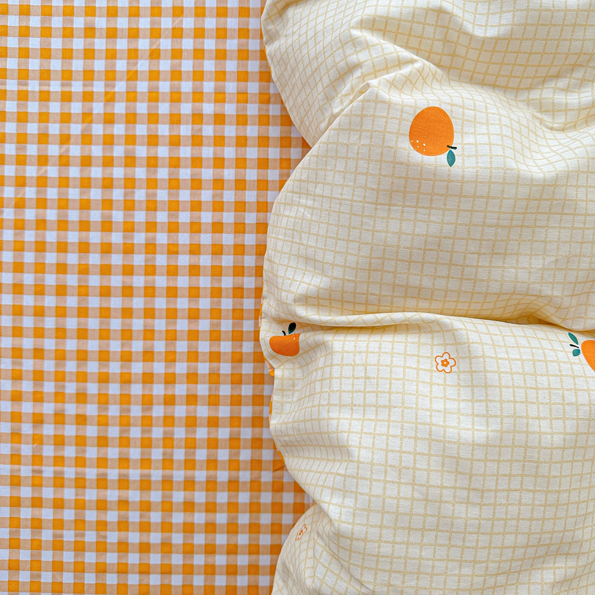 91家纺网 家纺一手货源 找家纺 恩泽家纺 2025新款全棉纯棉12868喷气印花系列四件套-第二批 甜小桔