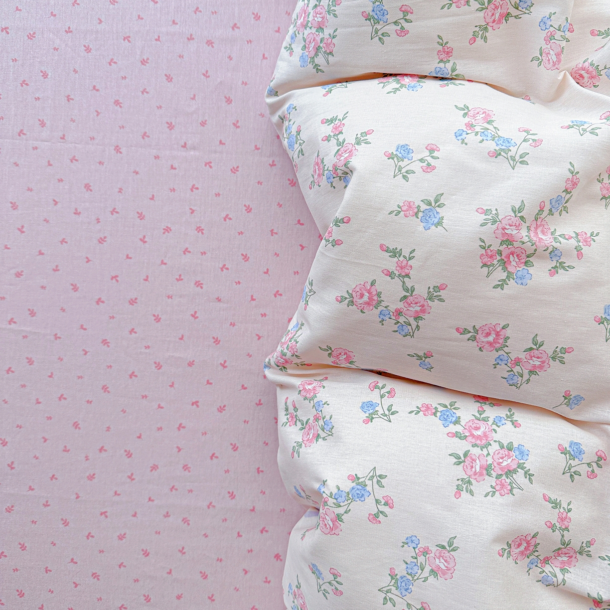 91家纺网 家纺一手货源 找家纺 恩泽家纺 2025新款全棉纯棉12868喷气印花系列四件套-第二批 晚风梦粉