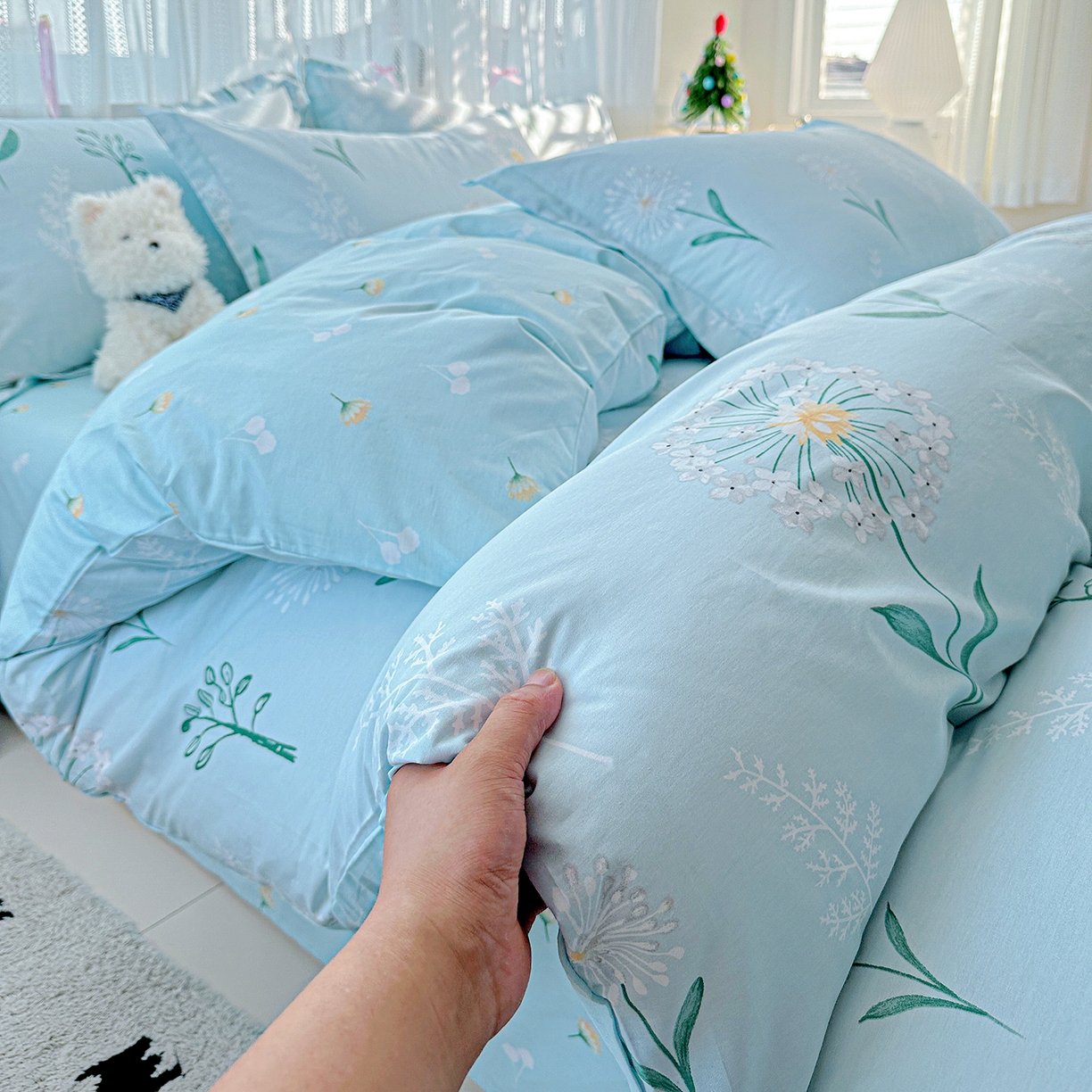 91家纺网 家纺一手货源 找家纺 恩泽家纺 2025新款全棉纯棉12868喷气印花系列四件套-第二批 夏花