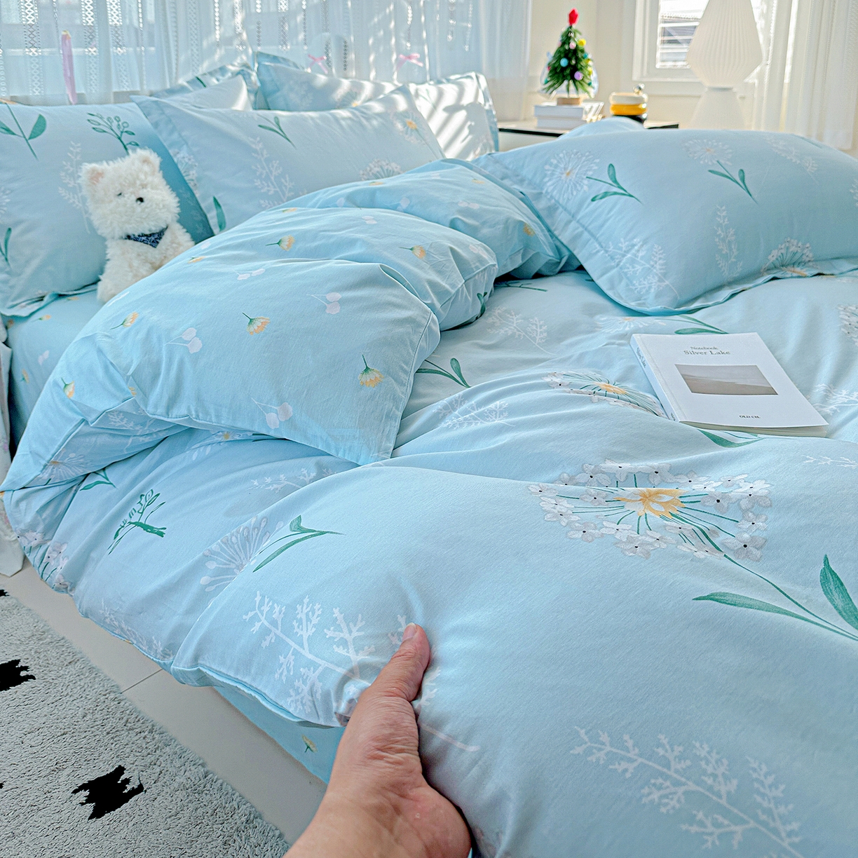 91家纺网 家纺一手货源 找家纺 恩泽家纺 2025新款全棉纯棉12868喷气印花系列四件套-第二批 夏花