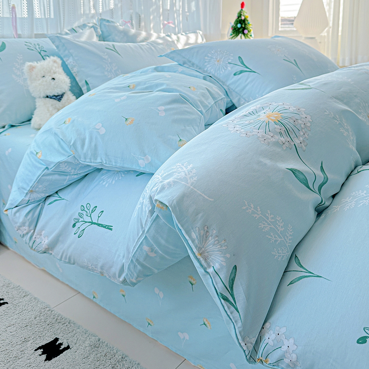 91家纺网 家纺一手货源 找家纺 恩泽家纺 2025新款全棉纯棉12868喷气印花系列四件套-第二批 夏花