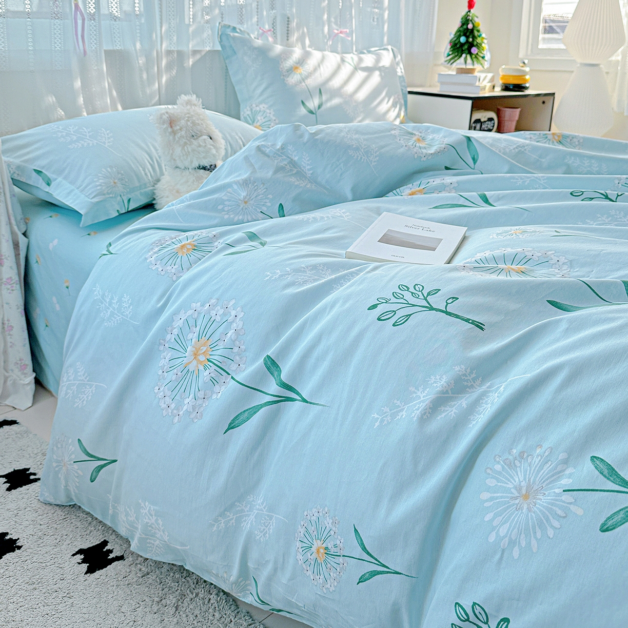 91家纺网 家纺一手货源 找家纺 恩泽家纺 2025新款全棉纯棉12868喷气印花系列四件套-第二批 夏花