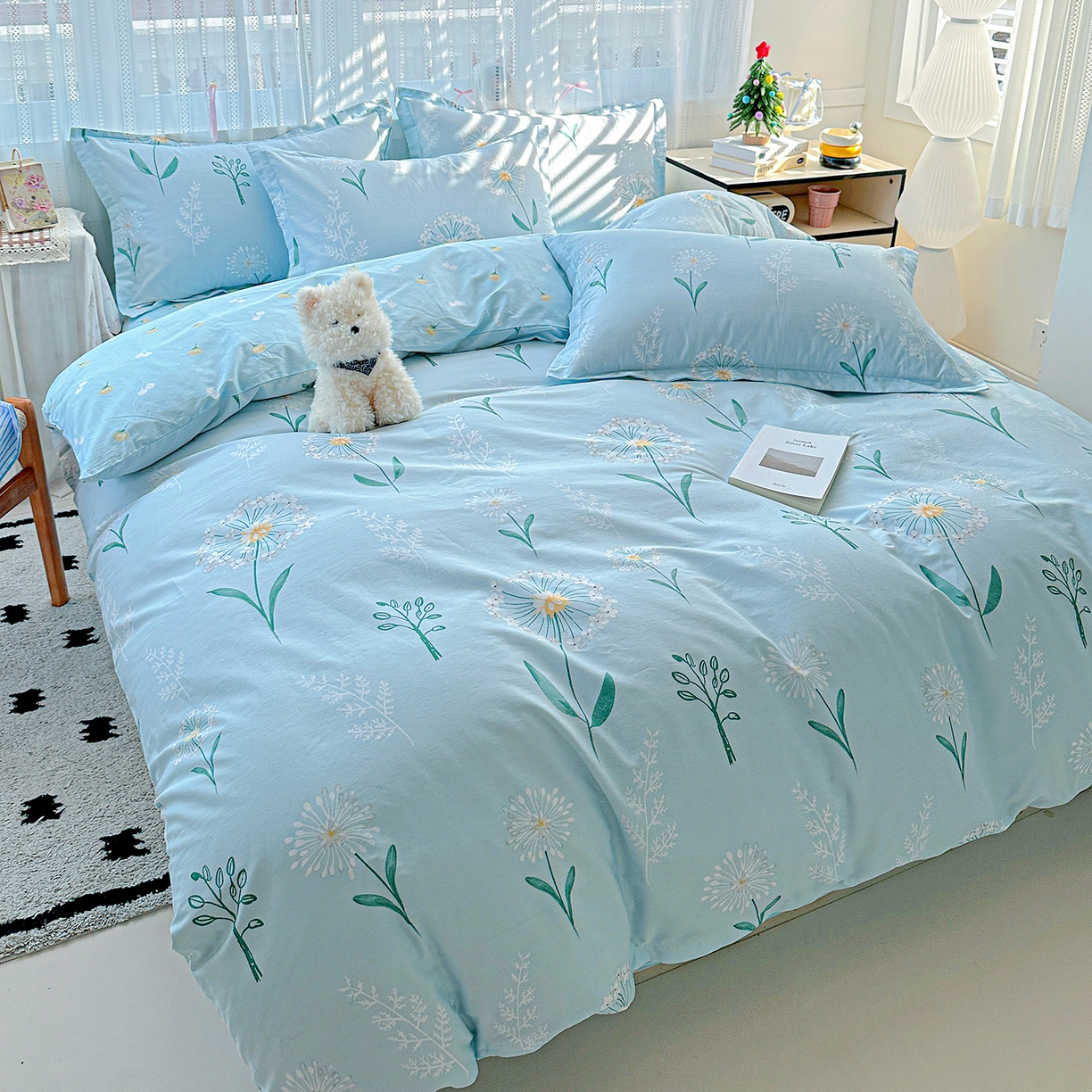 91家纺网 家纺一手货源 找家纺 恩泽家纺 2025新款全棉纯棉12868喷气印花系列四件套-第二批 夏花