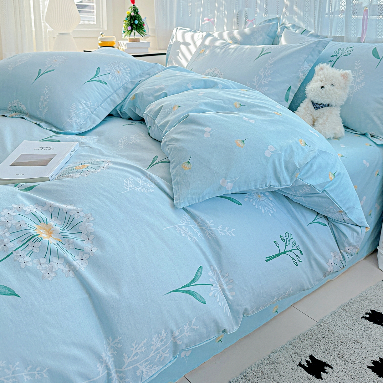 91家纺网 家纺一手货源 找家纺 恩泽家纺 2025新款全棉纯棉12868喷气印花系列四件套-第二批 夏花