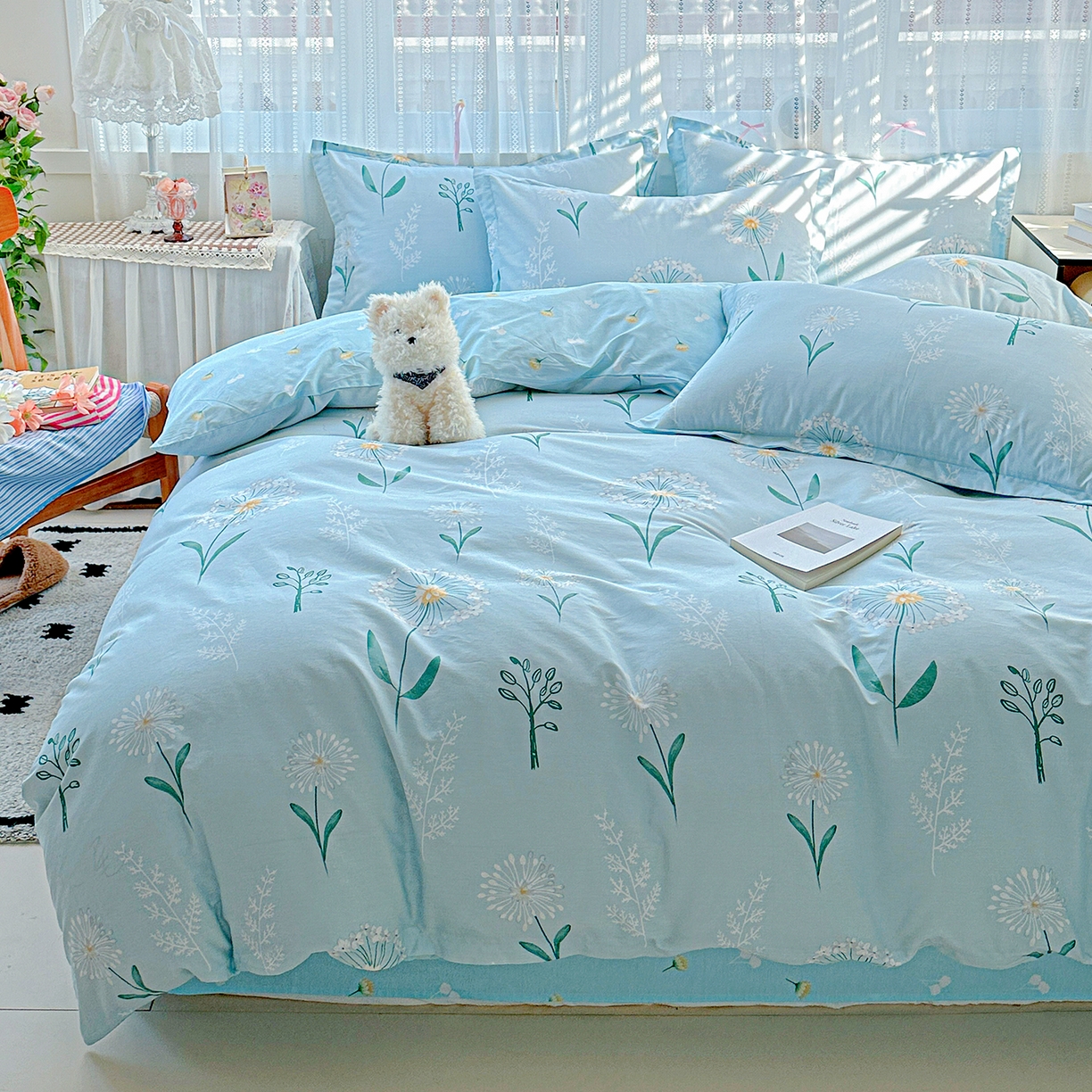 91家纺网 家纺一手货源 找家纺 恩泽家纺 2025新款全棉纯棉12868喷气印花系列四件套-第二批 夏花