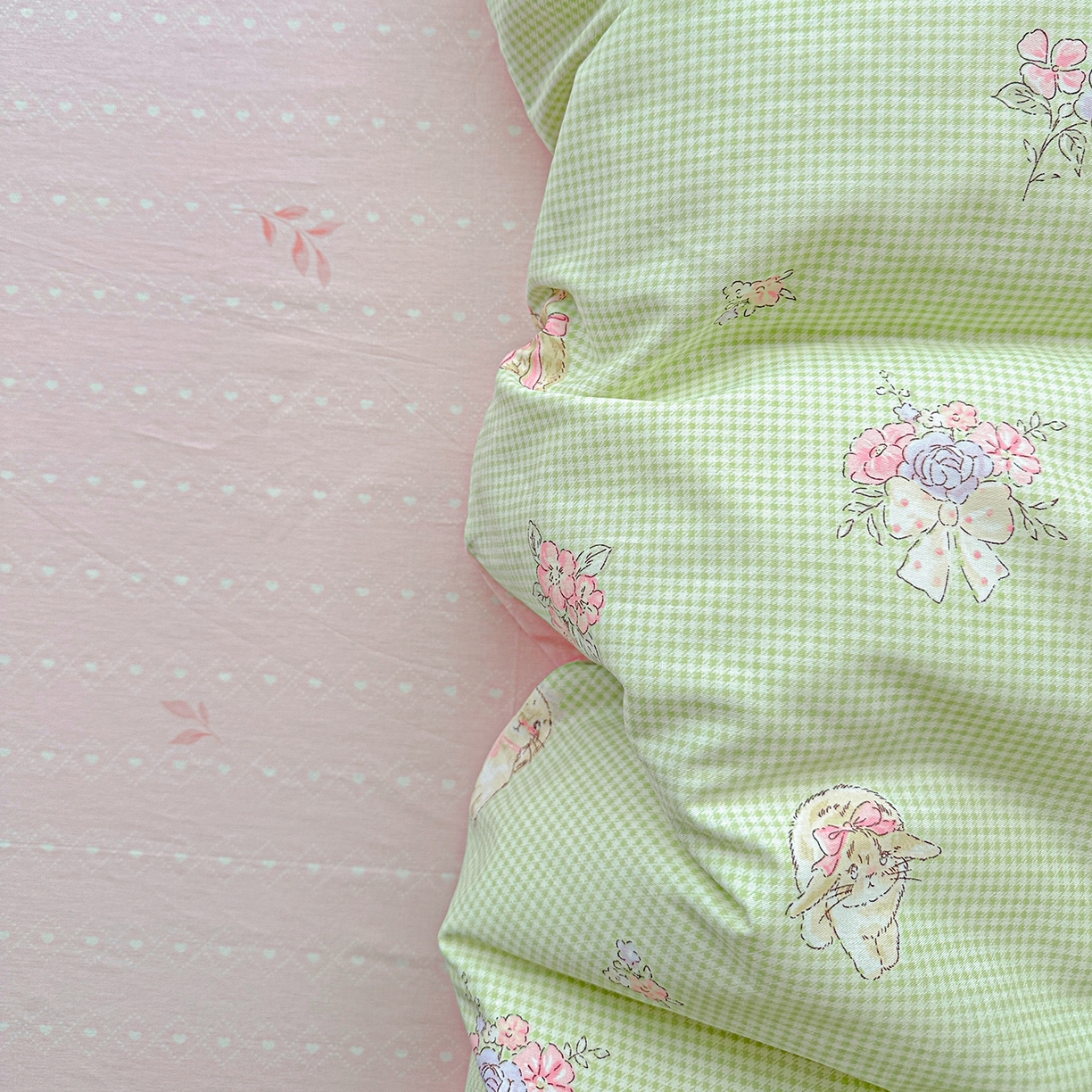 91家纺网 家纺一手货源 找家纺 恩泽家纺 2025新款全棉纯棉12868喷气印花系列四件套-第二批 小欢喜