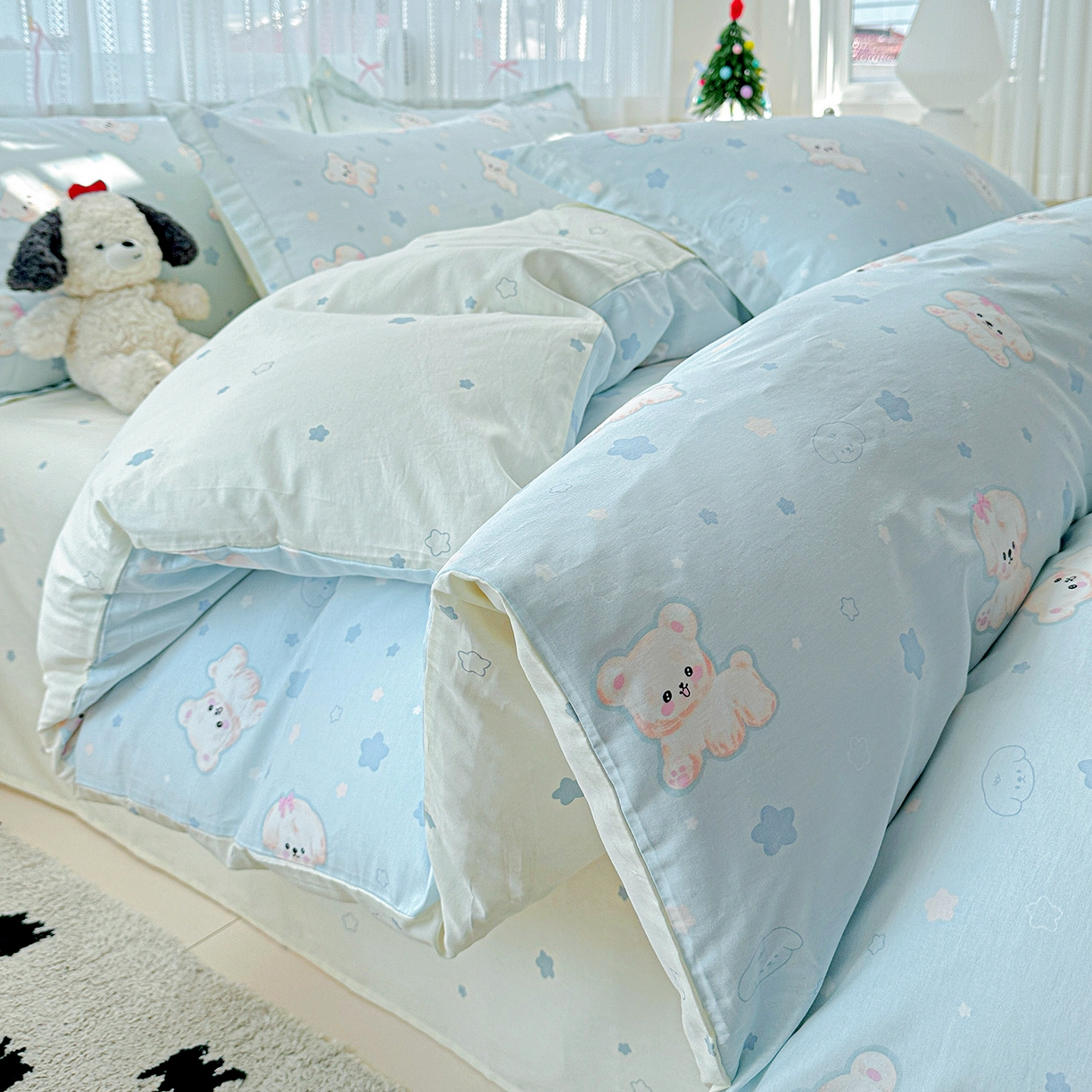 91家纺网 家纺一手货源 找家纺 恩泽家纺 2025新款全棉纯棉12868喷气印花系列四件套-第二批 小甜心