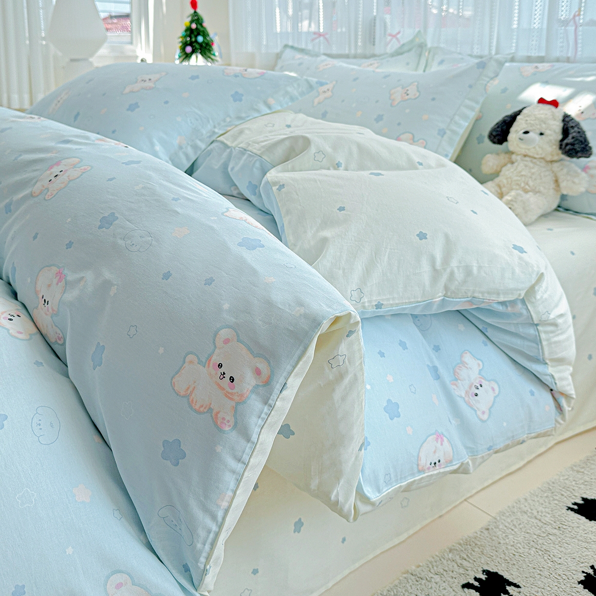 91家纺网 家纺一手货源 找家纺 恩泽家纺 2025新款全棉纯棉12868喷气印花系列四件套-第二批 小甜心